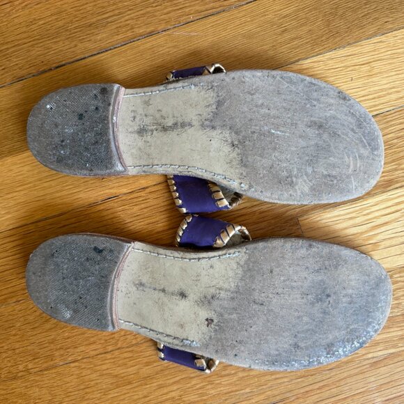Custom Purple and Gold Jack Rogers Flat Sandal- Size: 9 - Picture 2 of 3